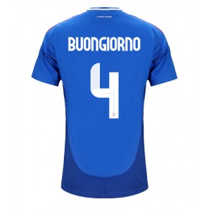 Italia Alessandro Buongiorno #4 Jalkapallovaatteet Kotipaita EM-Kisat 2024 Lyhythihainen